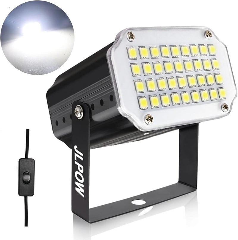 JLPOW Halloween White Strobe Light,Super Bright 36 LED Mini Strobe Lights for Party Sound Activated Strobe Lights,Best for Parties Club Disco KTV Bar Xmas Show (No Remote) - Image 1